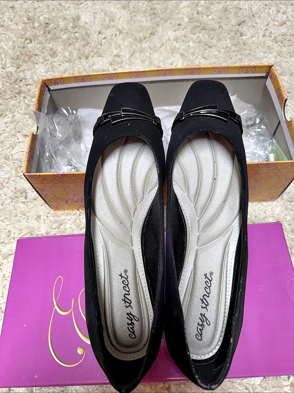 Easy Street Venture Mary Jane Flats Black US 7.5 M